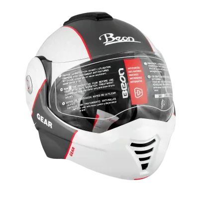 Шлем Beon B-702 Reverse white/black/red