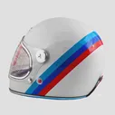 🛍 Мотошлем BEON Vintage F1 shiny whitered blue