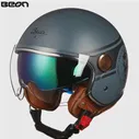 Мотоциклетный шлем BEON B120 с двойным щитком, винтажный ретро мотоциклетный шлем casco capacete, Сертификационные шлемы ЕЭК