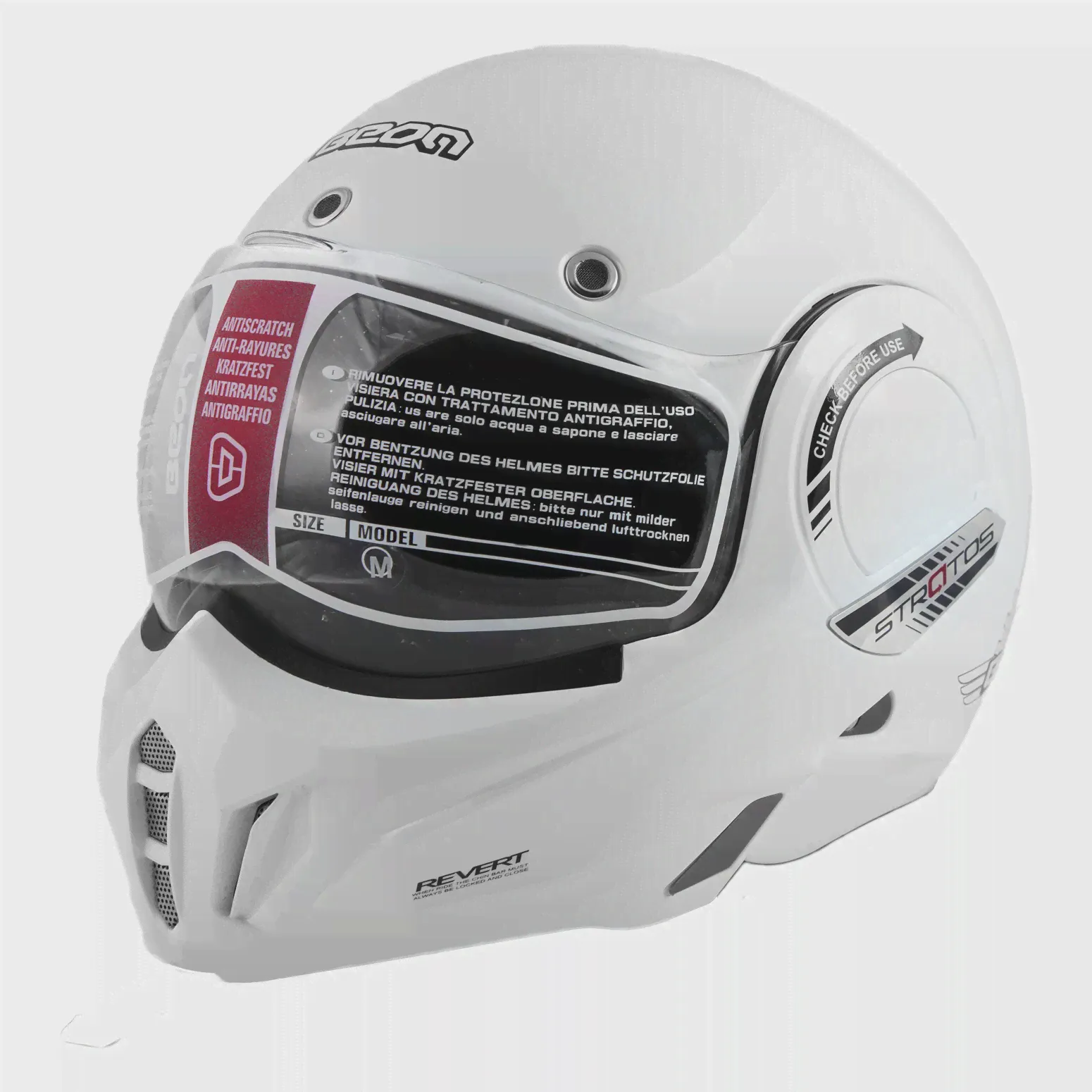 🛍 Мотошлем BEON b-707 stratos shiny white-4
