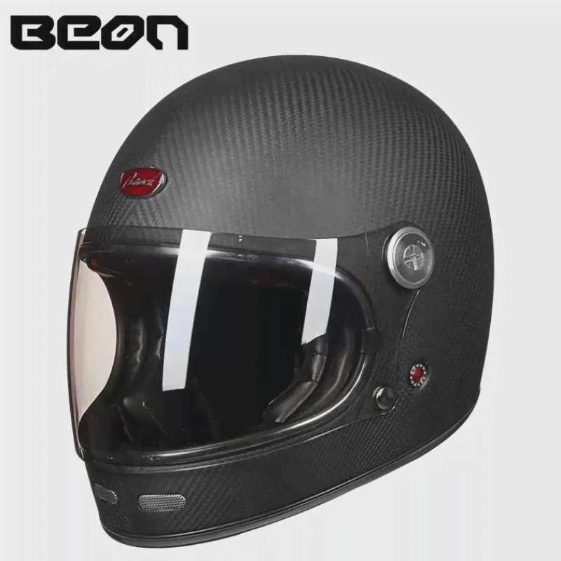 BEON Полнолицевой мотоциклетный шлем Beon B510 из стекловолокна Винтажные профессиональные ретро-шлемы для мотокросса Сертификация ECE-0